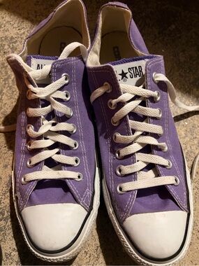 Converse Purple Low Top Canvas Sneakers with White Accents NEVER WORN